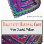 Dragonfly Bandana Cowl Free Crochet Pattern