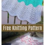 Feather and Fan Car Seat Baby Blanket Free Knitting Pattern