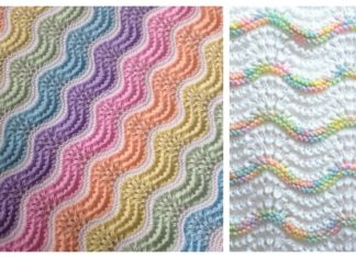 Feather and Fan Rainbow Baby Blanket Free Knitting Pattern