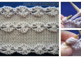 Flowers in a Row Free Knitting Pattern and Video Tutorial