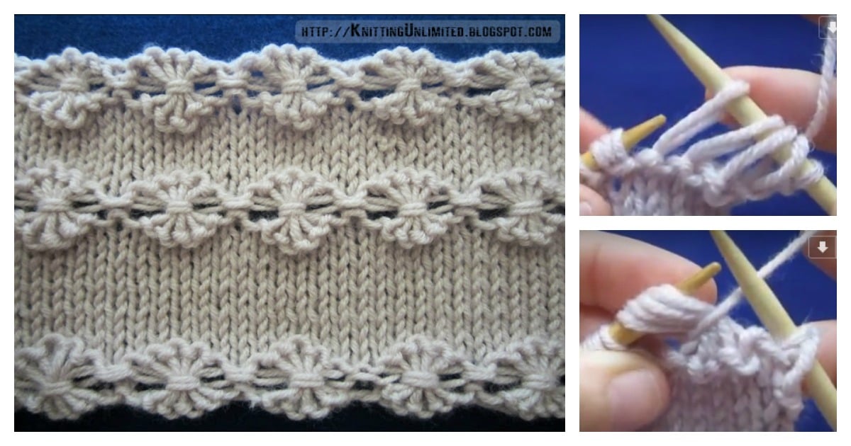 Flowers In A Row Free Knitting Pattern And Video Tutorial