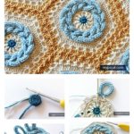 Granny Cable Hexagon Blanket Free Crochet Pattern