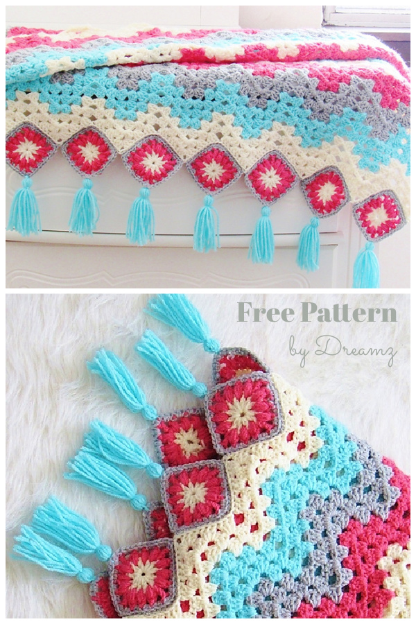 Granny Ripple Afghan Blanket Free Crochet Pattern 