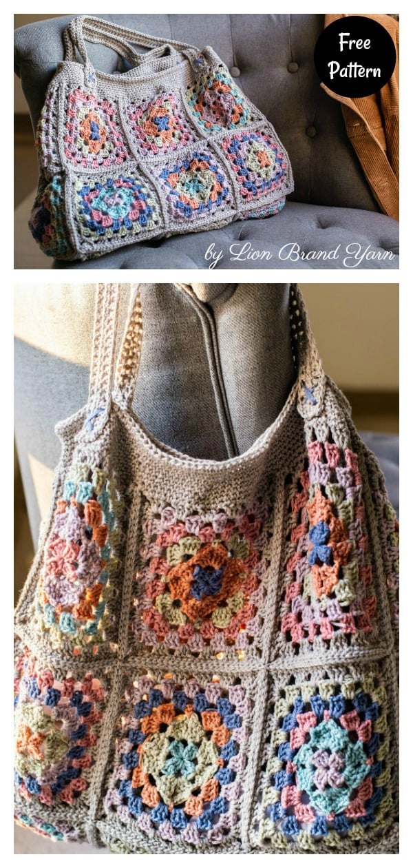 Granny Square Gretel Tote Bag Free Crochet Pattern