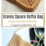 Granny Square Raffia Bag Free Crochet Pattern