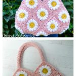 Puff Daisy Granny Square Bag Free Crochet Pattern