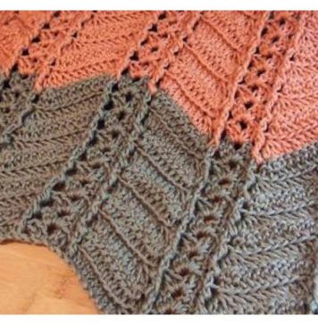 Shell and Post Stitch Ripple Afghan Free Crochet Pattern