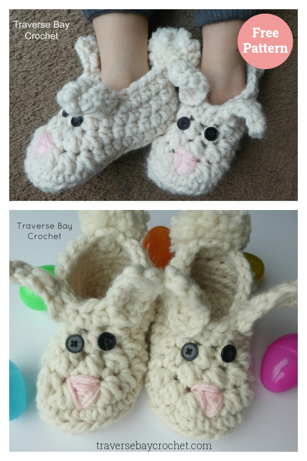 Bunny Slippers Free Crochet Pattern 
