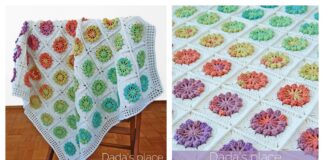Floral Motif Afghan Baby Blanket Free Crochet Pattern