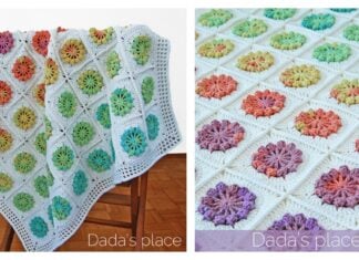 Floral Motif Afghan Baby Blanket Free Crochet Pattern