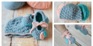 Petal Princess Baby Booties and Hat Set Free Crochet Pattern
