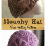 Slouchy Lace Hat with Flower Free Knitting Pattern