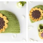 Sunflower Baby Hat Free Crochet Pattern