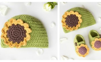 Sunflower Baby Hat Free Crochet Pattern