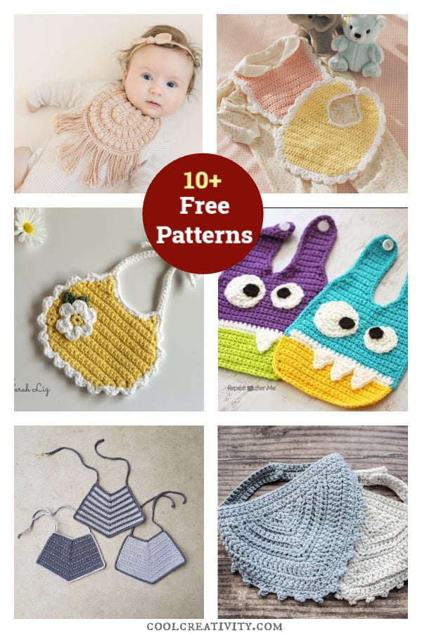 10+ Cute Baby Bib Free Crochet Pattern