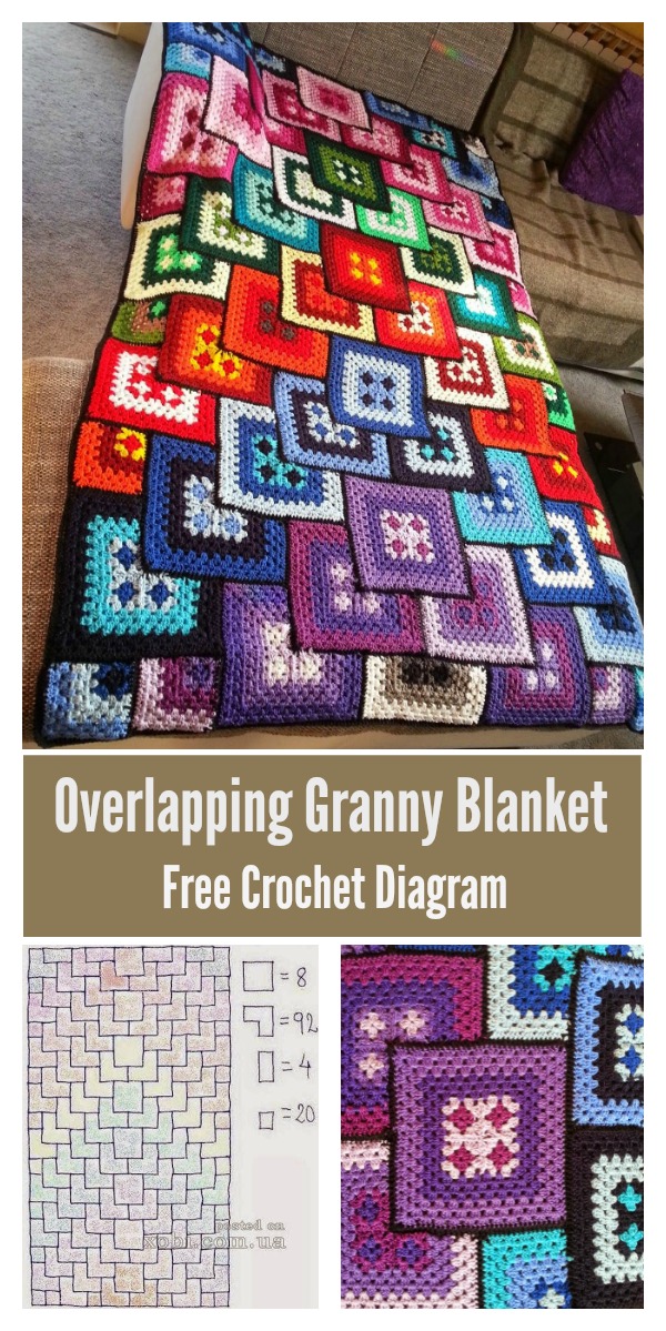 Amazing Overlapping Granny Blanket Free Crochet Diagram