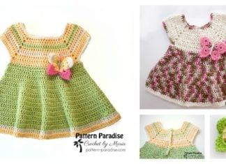 Butterfly Kisses Baby Dress Free Crochet Pattern