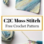 C2C Moss Stitch Free Crochet Pattern