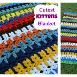 Cutest Kitties in a Row Afghan Blanket Free Crochet Pattern