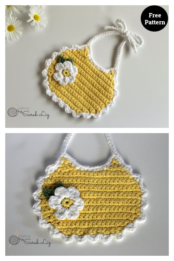 Daisy Baby Bib Free Crochet Pattern