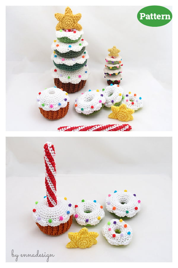 Donut Christmas Tree Stacking Toy Crochet Pattern