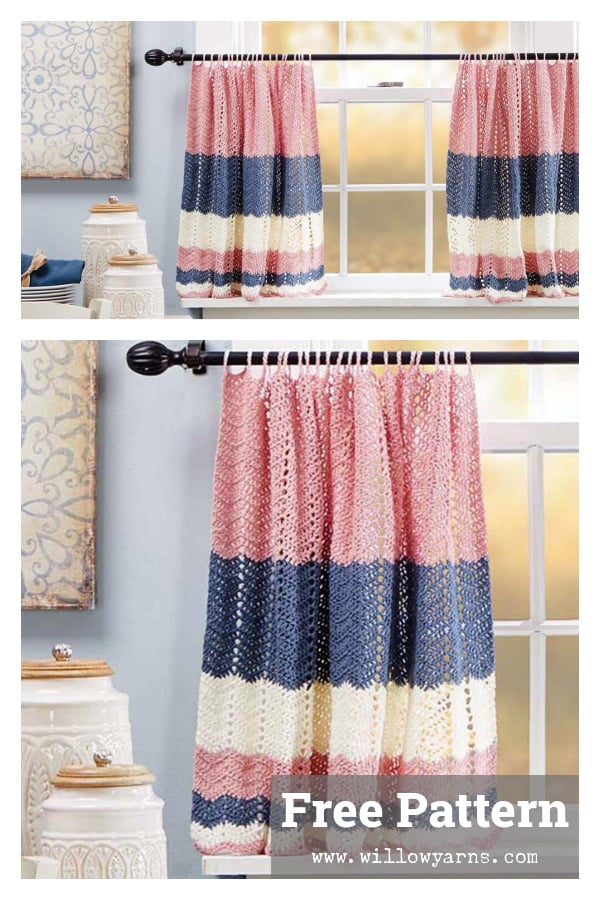 Farmhouse Cotton Curtains Free Crochet Pattern