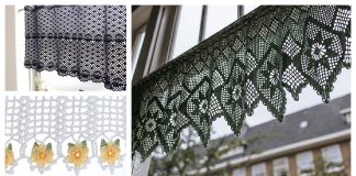 Flower Valance Window Curtain Free Crochet Pattern