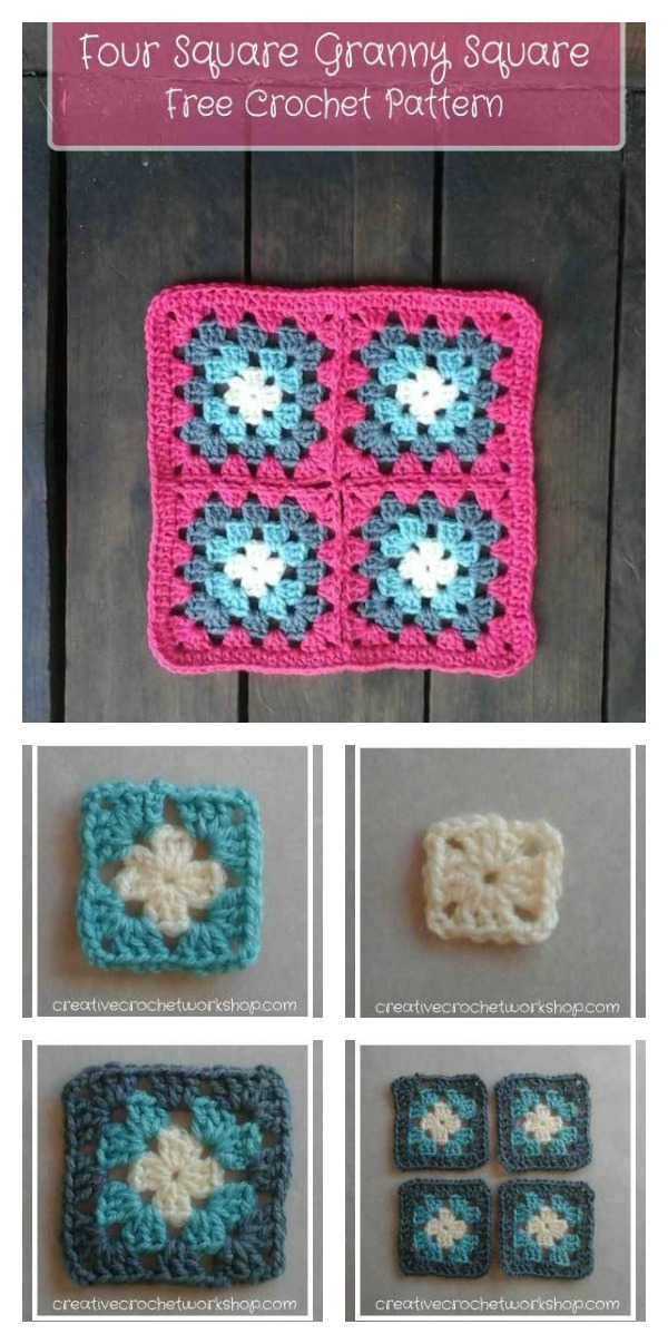 Four Square Granny Square Free Crochet Pattern