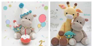 Hippo and Giraffe Amigurumi Free Crochet Pattern