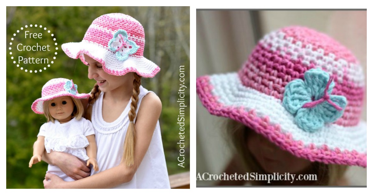Free Crochet Pattern - Kids Linen Stitch Sunhat - A Crocheted Simplicity