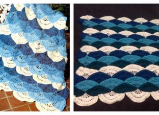 Lace Ocean Scallop Afghan Free Crochet Pattern