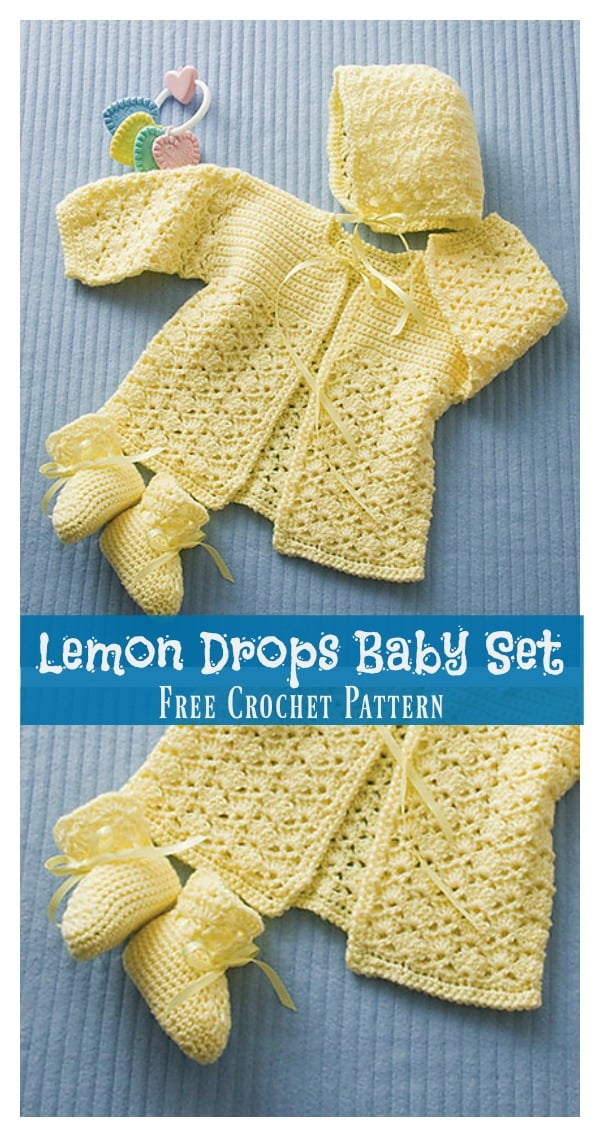 Lemon Drops Baby Set Free Crochet Pattern