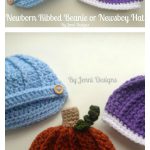 Newborn Ribbed Beanie or Newsboy Hat Free Crochet Pattern