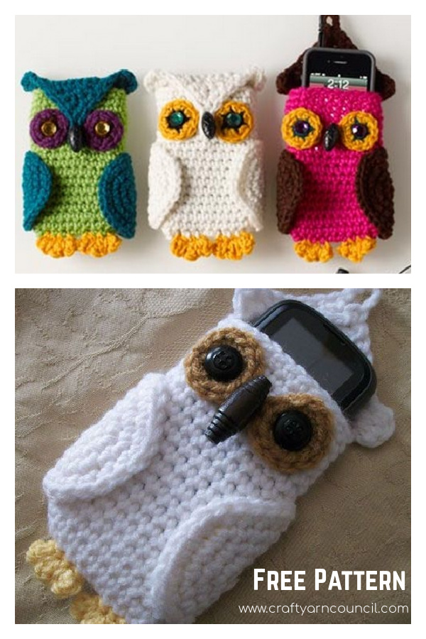 Owl Cell Phone Cozy Free Crochet Pattern 