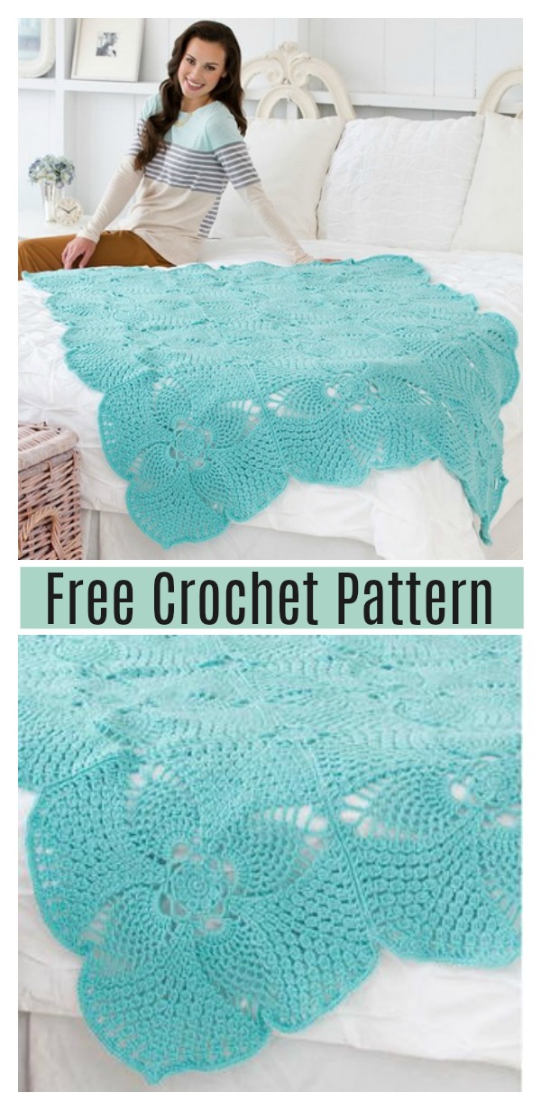 Pineapple Afghan Blanket Free Crochet Pattern