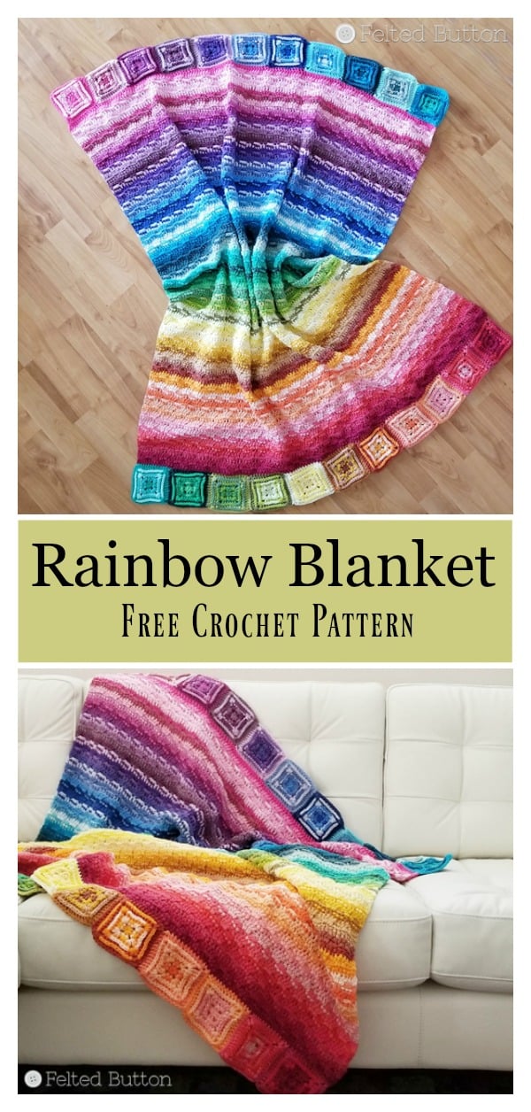 Rainbow Blanket Free Crochet Pattern