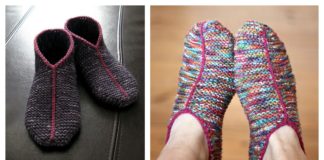 Simple Garter Stitch Slippers Free knitting Pattern