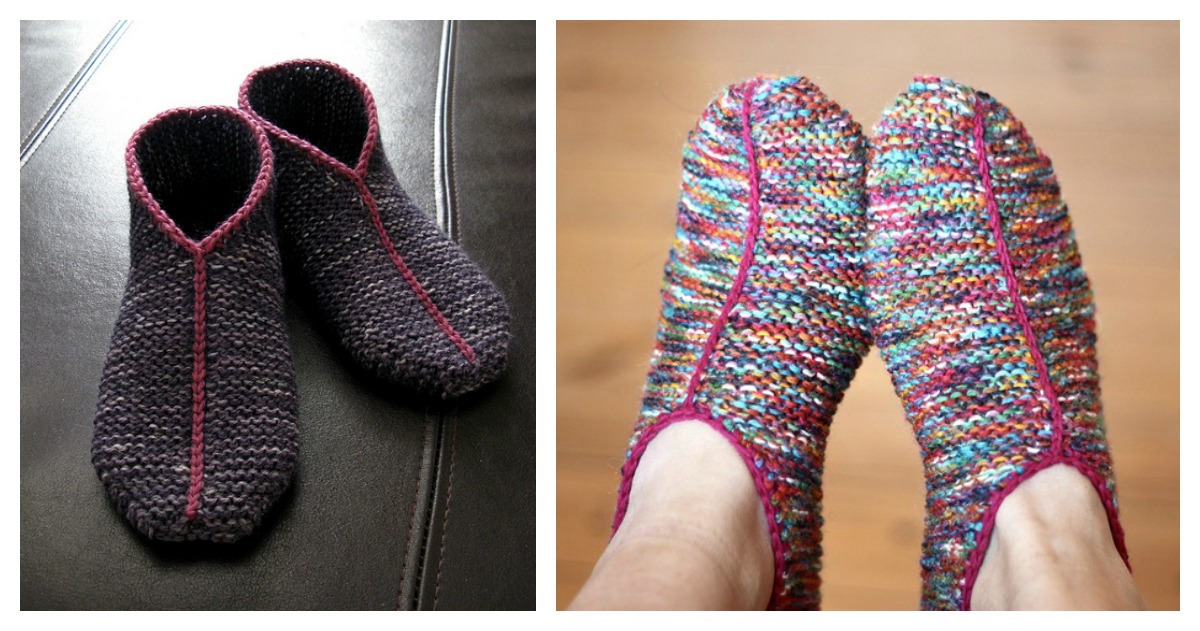 garter stitch slippers