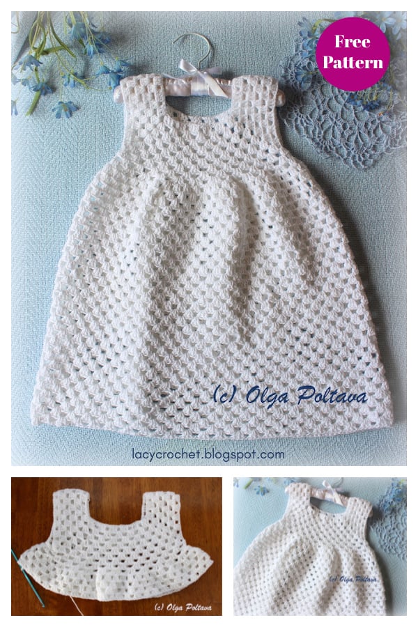 Simple Granny Stitch Baby Dress Free Crochet Pattern 