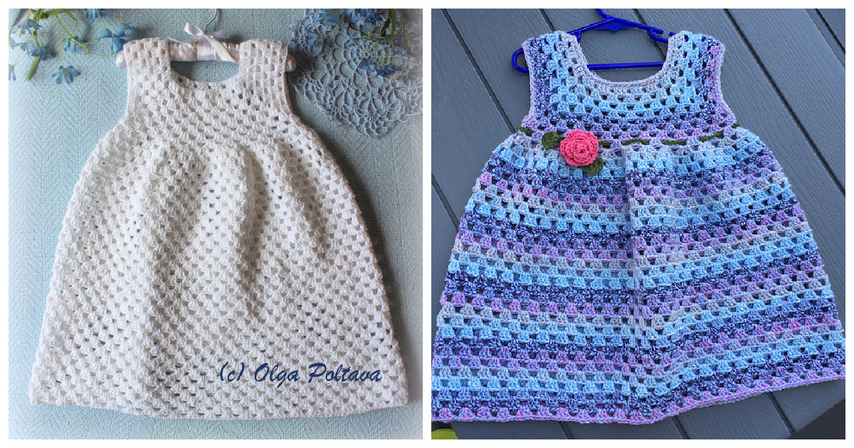 Simple Granny Stitch Baby Dress Free Crochet Pattern