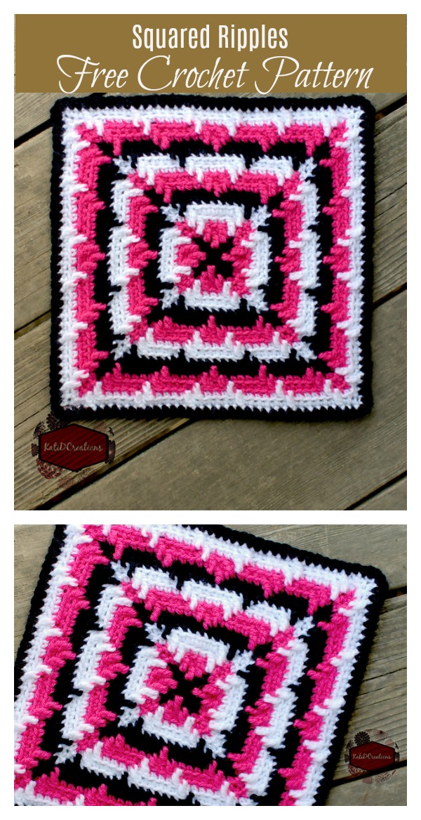 Squared Ripples Free Crochet Pattern