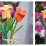 Tulip Flower Free Crochet Pattern and Video Tutorial