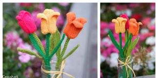 Tulip Flower Free Crochet Pattern and Video Tutorial