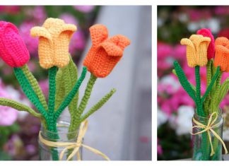 Tulip Flower Free Crochet Pattern and Video Tutorial