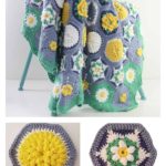 Hexagon Water Garden Blanket Free Crochet Pattern