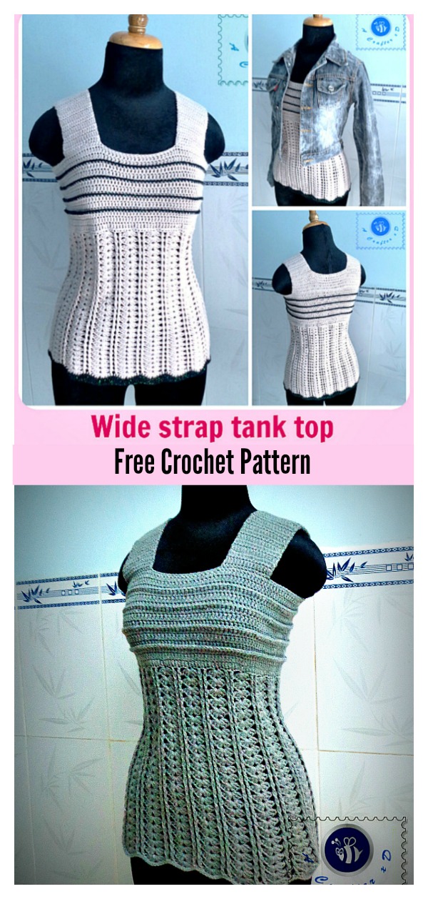 Wide Strap Tank Top Free Crochet Pattern