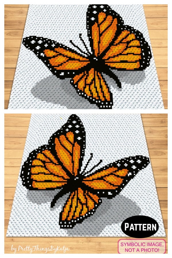 C2C Butterfly Afghan Crochet Pattern