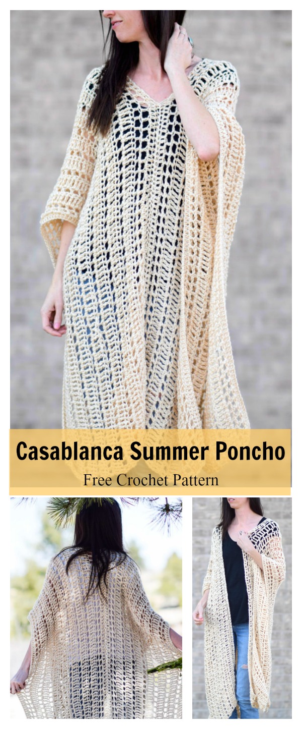 Casablanca Summer Poncho Free Crochet Pattern