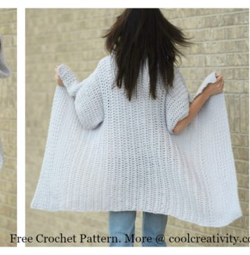 Cascading Kimono Cardigan Free Crochet Pattern