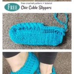 Chic Cable Slippers Free Crochet Pattern